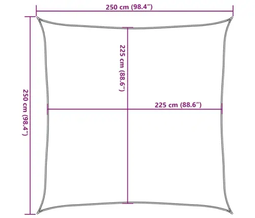 Päikesepuri 160 G/M² Tumeroheline 2,5 X 2,5 M Hdpe