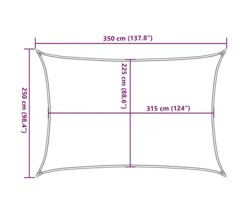 Uždanga Nuo Saulės, Tamsiai Žalia, 2,5X3,5M, Hdpe, 160G/M²