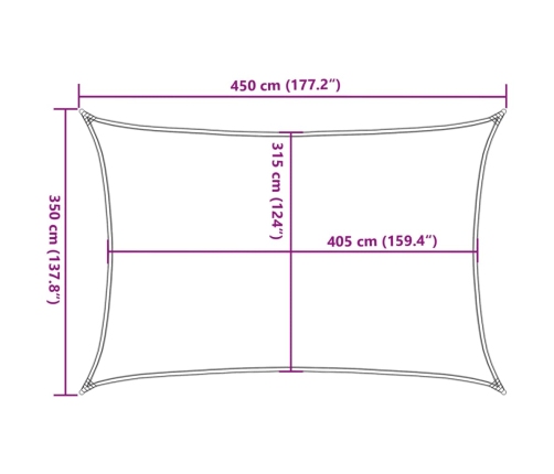 Uždanga Nuo Saulės, Tamsiai Žalia, 3,5X4,5M, Hdpe, 160G/M²