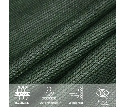 Uždanga Nuo Saulės, Tamsiai Žalia, 3,5X3,5X4,9M, Hdpe, 160G/M²