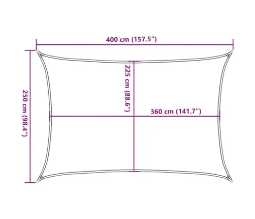 Päikesepuri 160 G/M² Kollane, 2,5 X 4 M, Hdpe