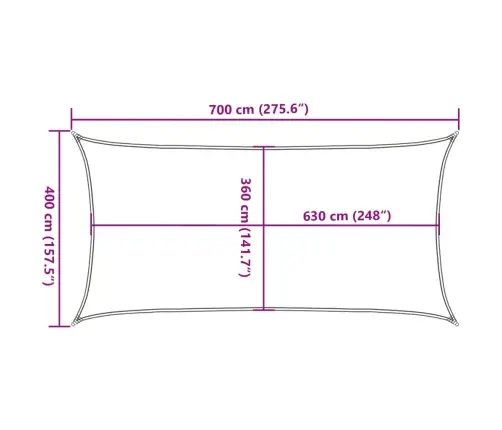 Päikesepuri 160 G/M² Ristkülik, Kollane , 4X7 M, Hdpe