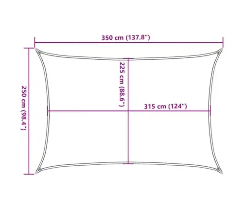 Uždanga Nuo Saulės, Raudonos Spalvos, 2,5X3,5M, Hdpe, 160G/M²