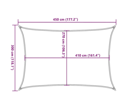 Saulessargs, 160 G/M², Sarkans, 3X4,5 M, Hdpe Vidaxl
