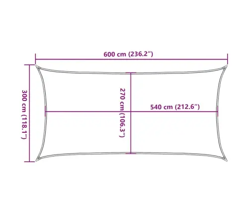 Uždanga Nuo Saulės, Raudonos Spalvos, 3X6M, Hdpe, 160G/M²