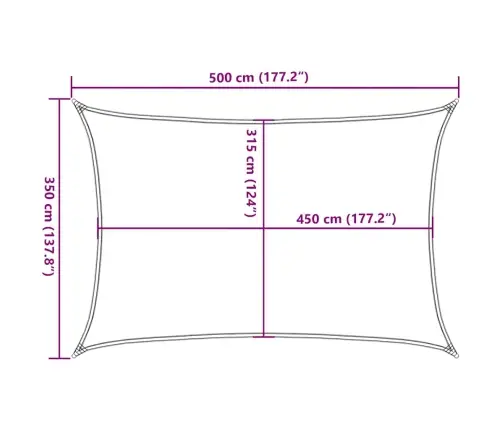 Uždanga Nuo Saulės, Raudonos Spalvos, 3,5X5M, Hdpe, 160G/M² Uždanga Nuo Saulės, Raudonos Spalvos, 3,5X5M, Hdpe, 160G/M²