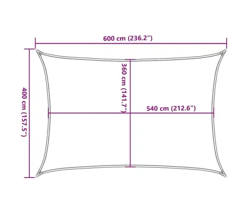 Saulessargs, 160 G/M², Sarkans, 4X6 M, Hdpe Vidaxl