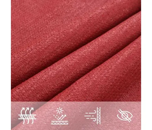 Uždanga Nuo Saulės, Raudona, 3,5X3,5X4,9M, Hdpe, 160G/M²
