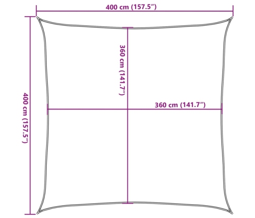 Saulessargs, 160 G/M², Melns, 4X4 M, Hdpe Vidaxl