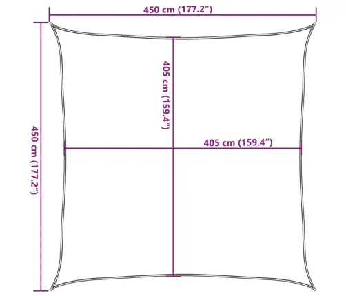 Päikesepuri 160 G/M² Must 4,5 X 4,5 M Hdpe