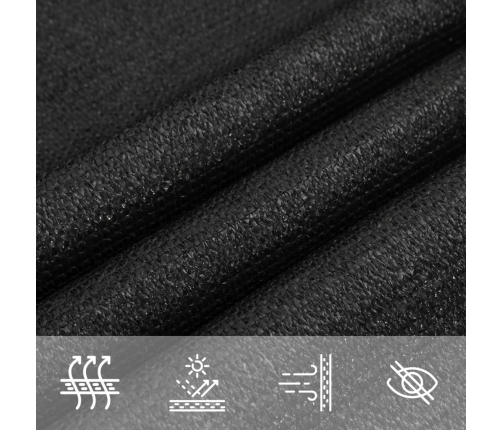 Saulessargs, 160 G/M², Melns, 7X7 M, Hdpe Vidaxl