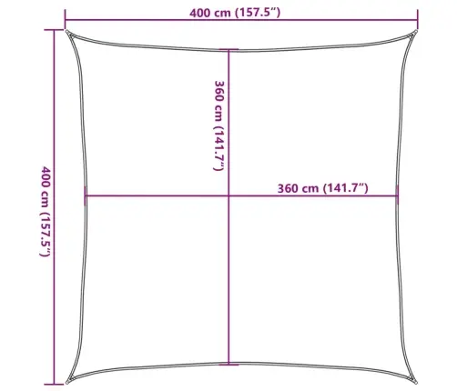 Saulessargs, 160 G/M², Brūns, 4X4 M, Hdpe Vidaxl
