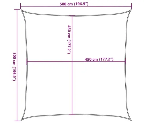 Päikesepuri, 160 G/M², Pruun, 5 X 5 M, Hdpe
