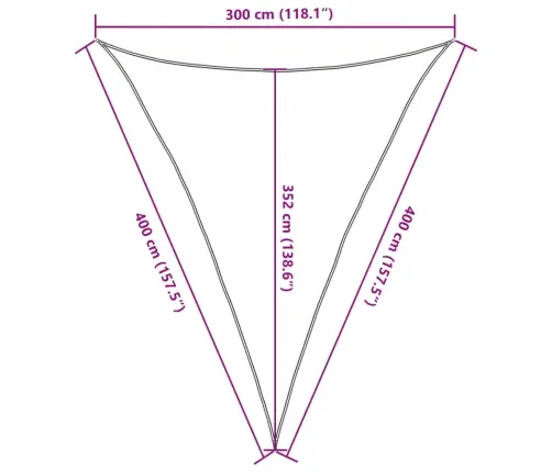 Uždanga Nuo Saulės, Rudos Spalvos, 3X4X4M, Hdpe, 160G/M²