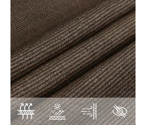 Saulessargs, 160 G/M², Brūns, 5X5X6 M, Hdpe Vidaxl