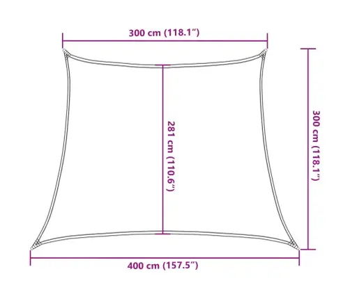 Saulessargs, 160 G/M², Brūns, 3/4X3 M, Hdpe Vidaxl