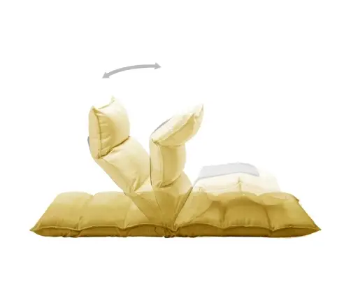 Salokāms Grīdas Krēsls, Sinepju Dzeltens Audums Vidaxl