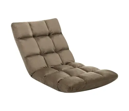 Salokāms Grīdas Krēsls, Pelēkbrūna Mikrošķiedra Vidaxl