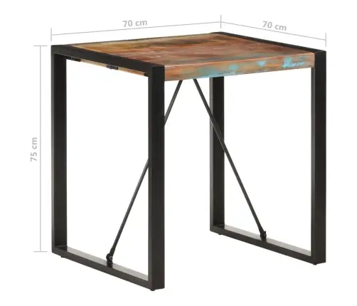 Valgomojo Stalas, 70X70X75cm Perdirbtos Medienos Masyvas