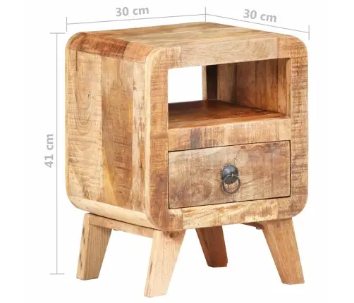 Naktsskapītis, 30X30X41 Cm, Neapstrādāts Mango Koks Vidaxl