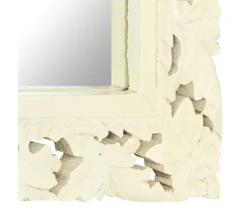 Veidrodis, Baltas, 110X50cm Mango Masyvas, Raižytas Rankomis