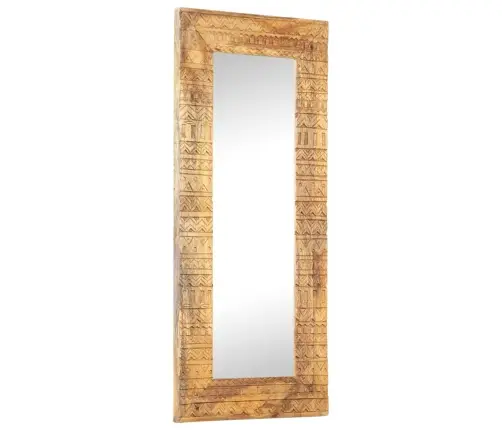 Spogulis, 110X50X2,5 Cm, Ar Kokgriezumiem, Mango Masīvkoks Vidaxl