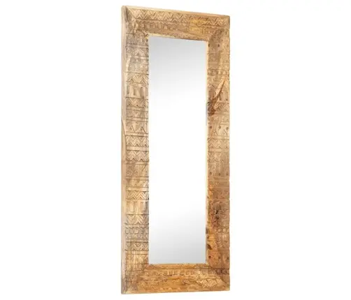 Spogulis, 110X50X2,5 Cm, Ar Kokgriezumiem, Mango Masīvkoks Vidaxl