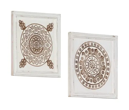 Sienas Paneļi, 2 Gab., Grebti Ar Rokām, Mdf, 40X40X1,5 Cm Vidaxl