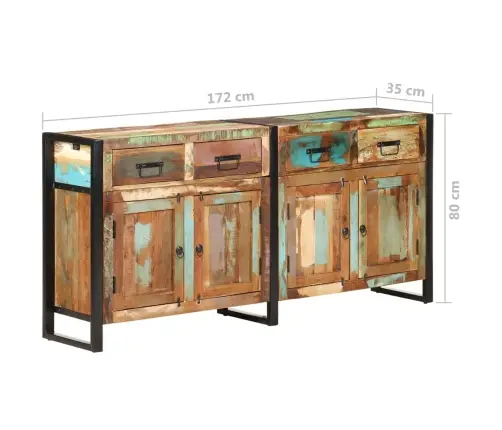 Šoninė Spintelė, 172X35X80cm Perdirbtos Medienos Masyvas