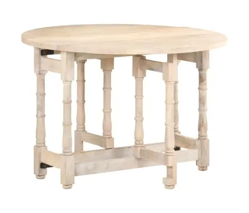 Virtuves Galds, Apaļš, 110X76 Cm, Mango Masīvkoks Vidaxl