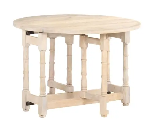 Virtuves Galds, Apaļš, 110X76 Cm, Mango Masīvkoks Vidaxl