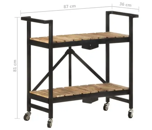 Virtuves Ratiņi, 87X36X81 Cm, Mango Masīvkoks Vidaxl