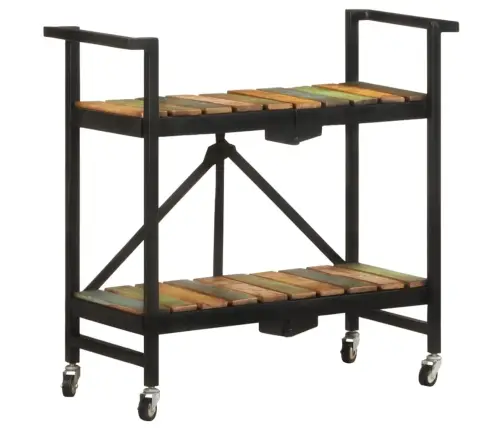 Virtuvės Vežimėlis, 87X36X81cm Perdirbtos Medienos Masyvas