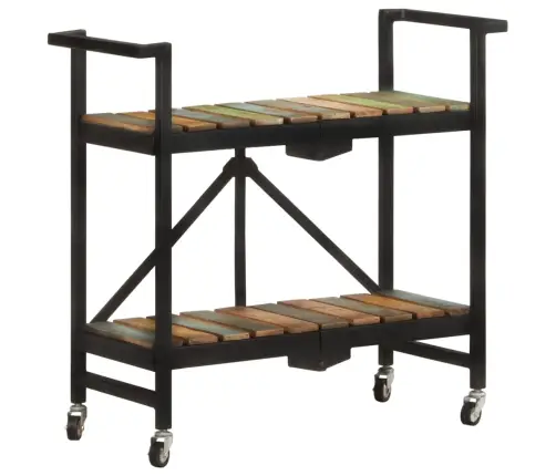 Virtuvės Vežimėlis, 87X36X81cm Perdirbtos Medienos Masyvas