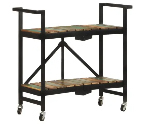 Virtuvės Vežimėlis, 87X36X81cm Perdirbtos Medienos Masyvas