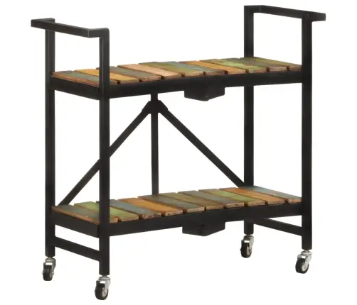 Virtuvės Vežimėlis, 87X36X81cm Perdirbtos Medienos Masyvas