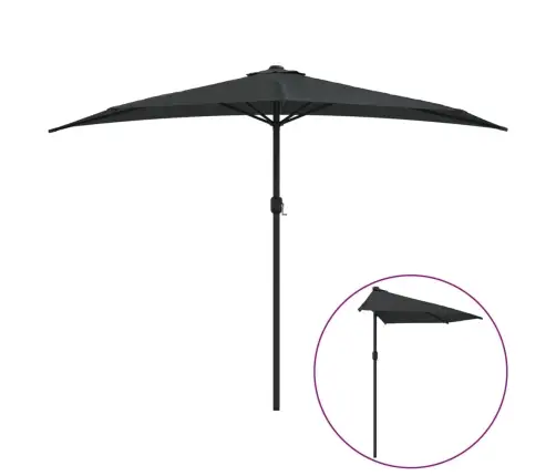 Balkona Saulessargs Ar Alumīnija Kātu, Melns, 300X155X223 Cm Vidaxl