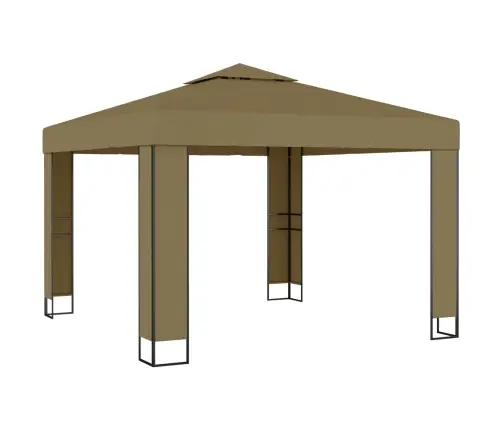 Pavėsinė Su Dvigubu Stogu, Taupe Spalvos, 3X3X2,7M, 180G/M²