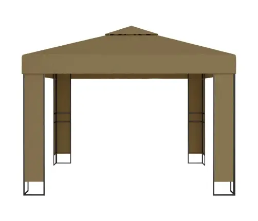 Pavėsinė Su Dvigubu Stogu, Taupe Spalvos, 3X3X2,7M, 180G/M²