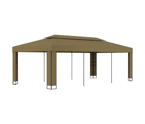 Dārza Nojume Ar Dubulto Jumtu, 3X6 M, Pelēkbrūna, 180 G/M² Vidaxl