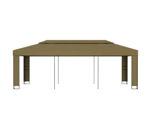 Dārza Nojume Ar Dubulto Jumtu, 3X6 M, Pelēkbrūna, 180 G/M² Vidaxl