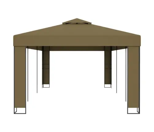 Dārza Nojume Ar Dubulto Jumtu, 3X6 M, Pelēkbrūna, 180 G/M² Vidaxl