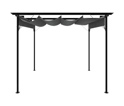 Nojume Ar Izvelkamu Jumtu, 3X3 M, Tērauds, Pelēka, 180 G/M² Vidaxl