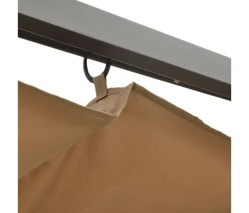 Pergolė Su Įtraukiamu Stogu, Taupe Spalvos, 3X3M, Plienas