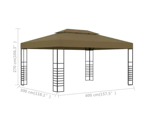 Dārza Nojume, 3X4 M, Pelēkbrūna, 180 G/M² Vidaxl