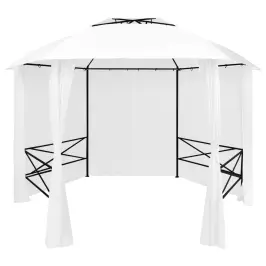 Dārza Nojume Ar Aizkariem, 360X312X265 Cm, Balta, 180 G/M² Vidaxl Dārza Nojume Ar Aizkariem, 360X312X265 Cm, Balta, 180 G/M² Vidaxl