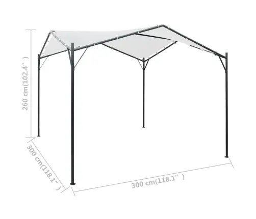 Varjualune 3 X 3 X 2,6 M Valge 180 G/M²