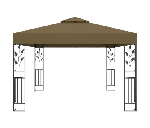 Dārza Nojume Ar Dubulto Jumtu, 3X4 M, Pelēkbrūna, 180 G/M² Vidaxl