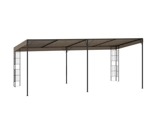 Dārza Nojume, Stiprināma Pie Sienas, 6X3 M, Pelēkbrūns Audums Vidaxl