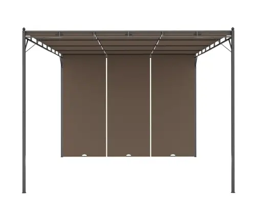 Dārza Nojume Ar Sānu Aizkariem, 4X3X2,25 M, Pelēkbrūna Vidaxl